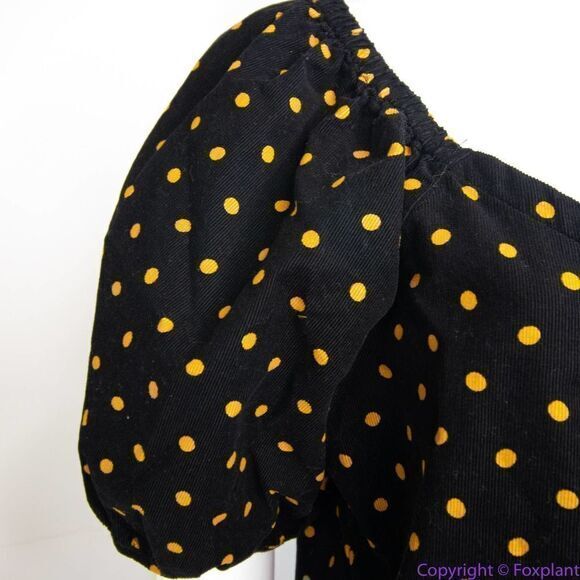 NEW Madewell Corduroy Puff-Sleeve Wrap Top in Oval Dot, S - Picture 10 of 16